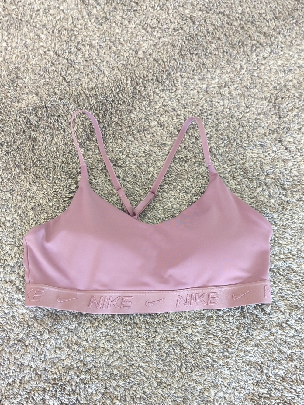Nike Dusty Rose Crisscross Light Support Sports Bra